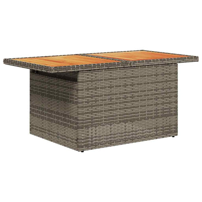 7-tlg. Garten-Sofagarnitur mit Kissen Braun Poly Rattan Akazie