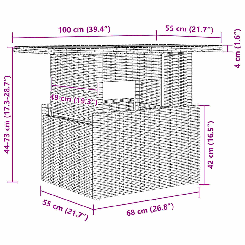 9-tlg. Garten-Sofagarnitur mit Kissen Beige Poly Rattan Akazie