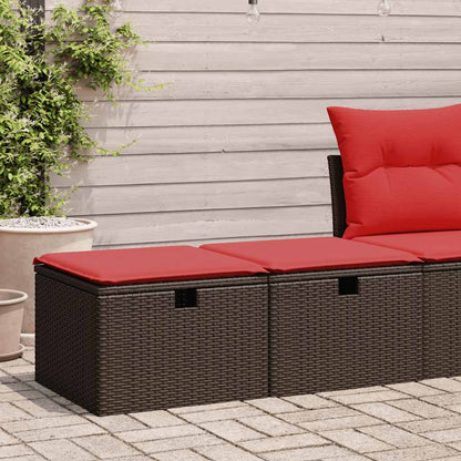 2-tlg. Garten-Sofagarnitur mit Kissen Braun Poly Rattan Akazie