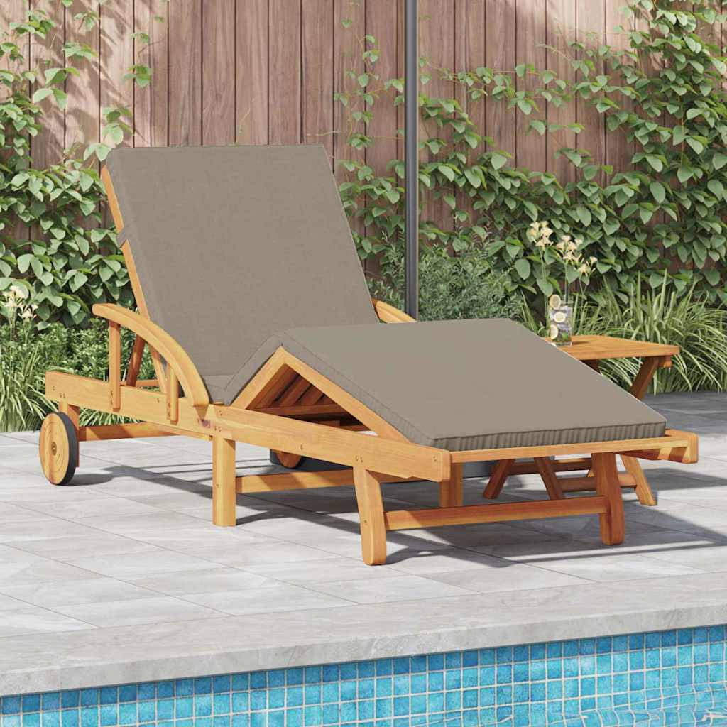 Sonnenliege Taupe 200 x 67 x 84 cm Massivholz Akazie