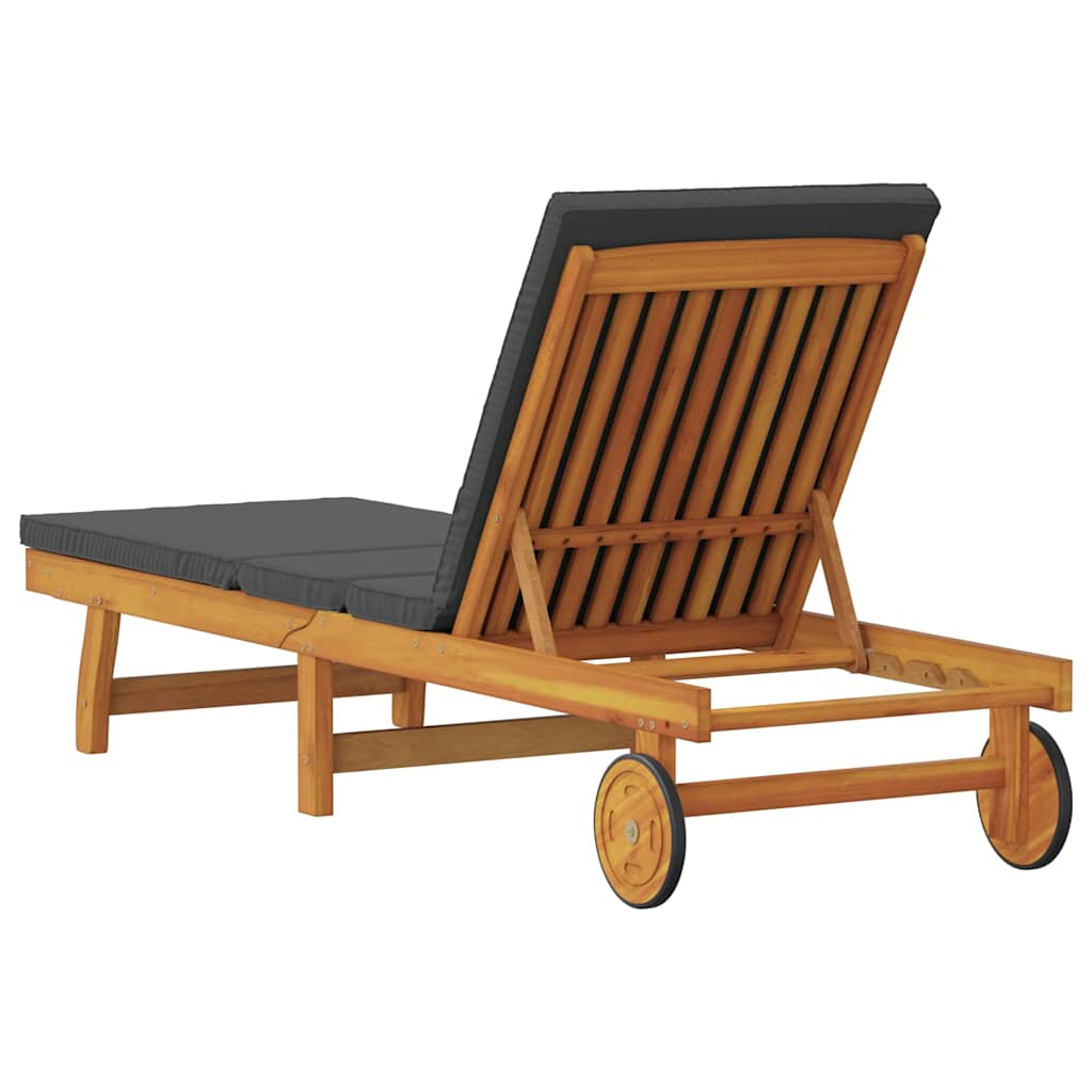 Sonnenliege Braun 199 x 63 x 85 cm Massivholz Akazie