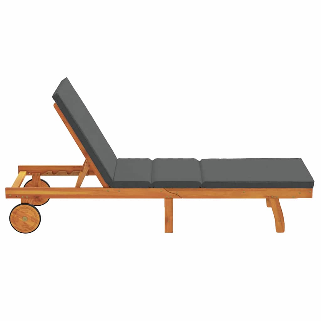 Sonnenliege Braun 199 x 63 x 85 cm Massivholz Akazie