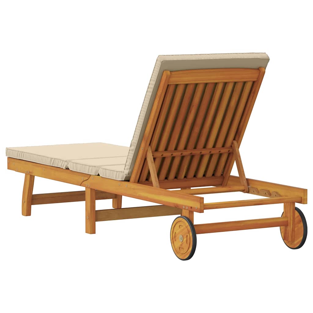 Sonnenliege Braun 199 x 63 x 85 cm Massivholz Akazie