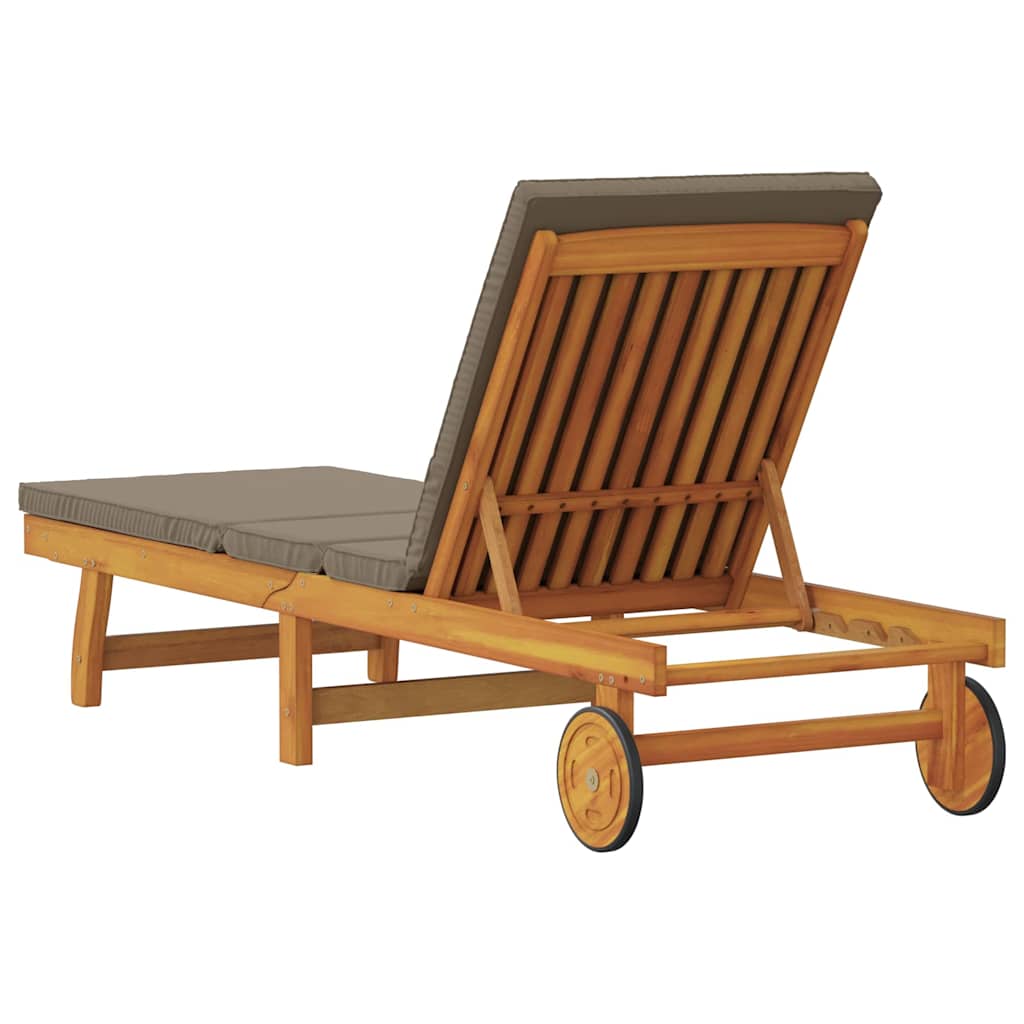 Sonnenliege Braun 199 x 63 x 85 cm Massivholz Akazie