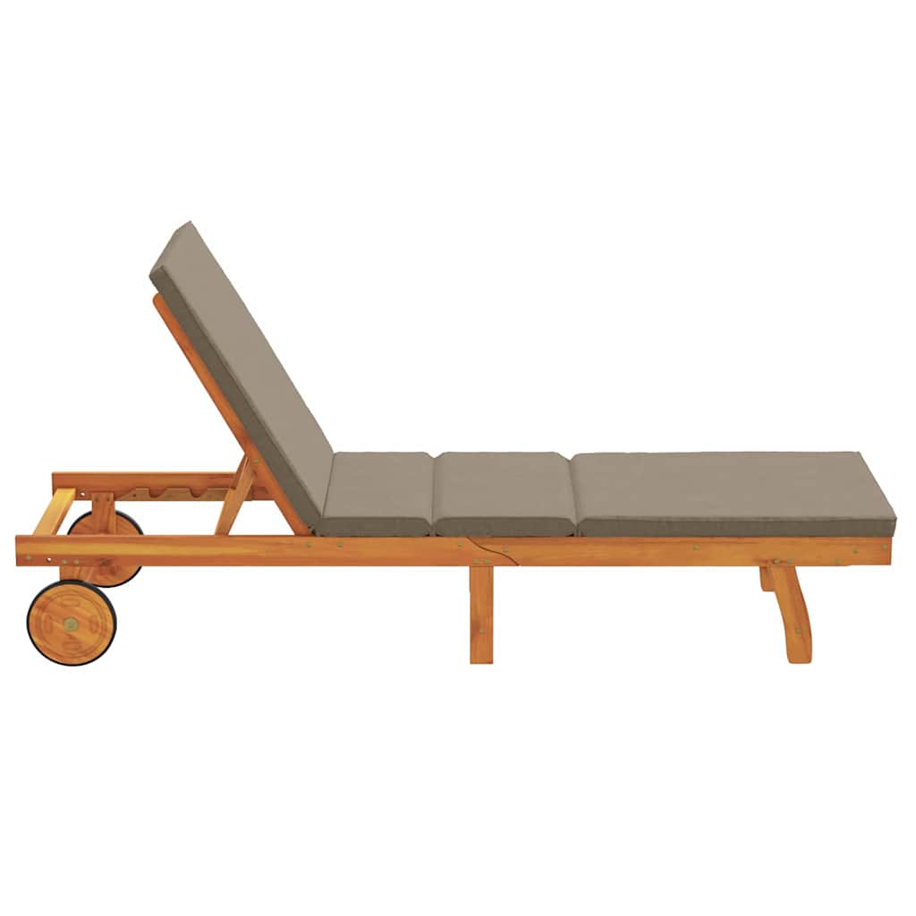 Sonnenliege Braun 199 x 63 x 85 cm Massivholz Akazie