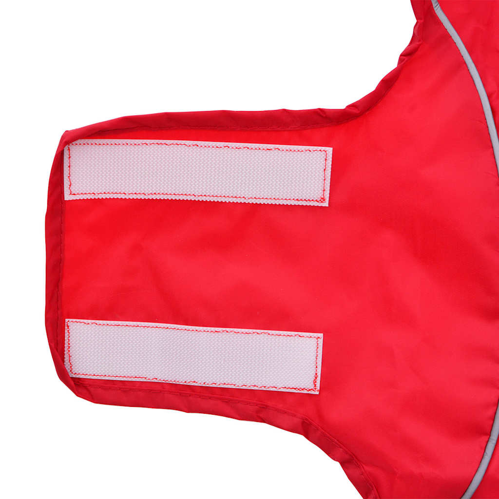 Imperméable pour chien avec bandes réfléchissantes en polyester rouge XS