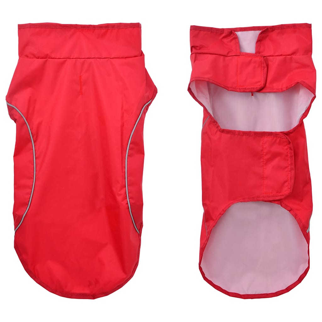 Imperméable pour chien avec bandes réfléchissantes en polyester rouge S