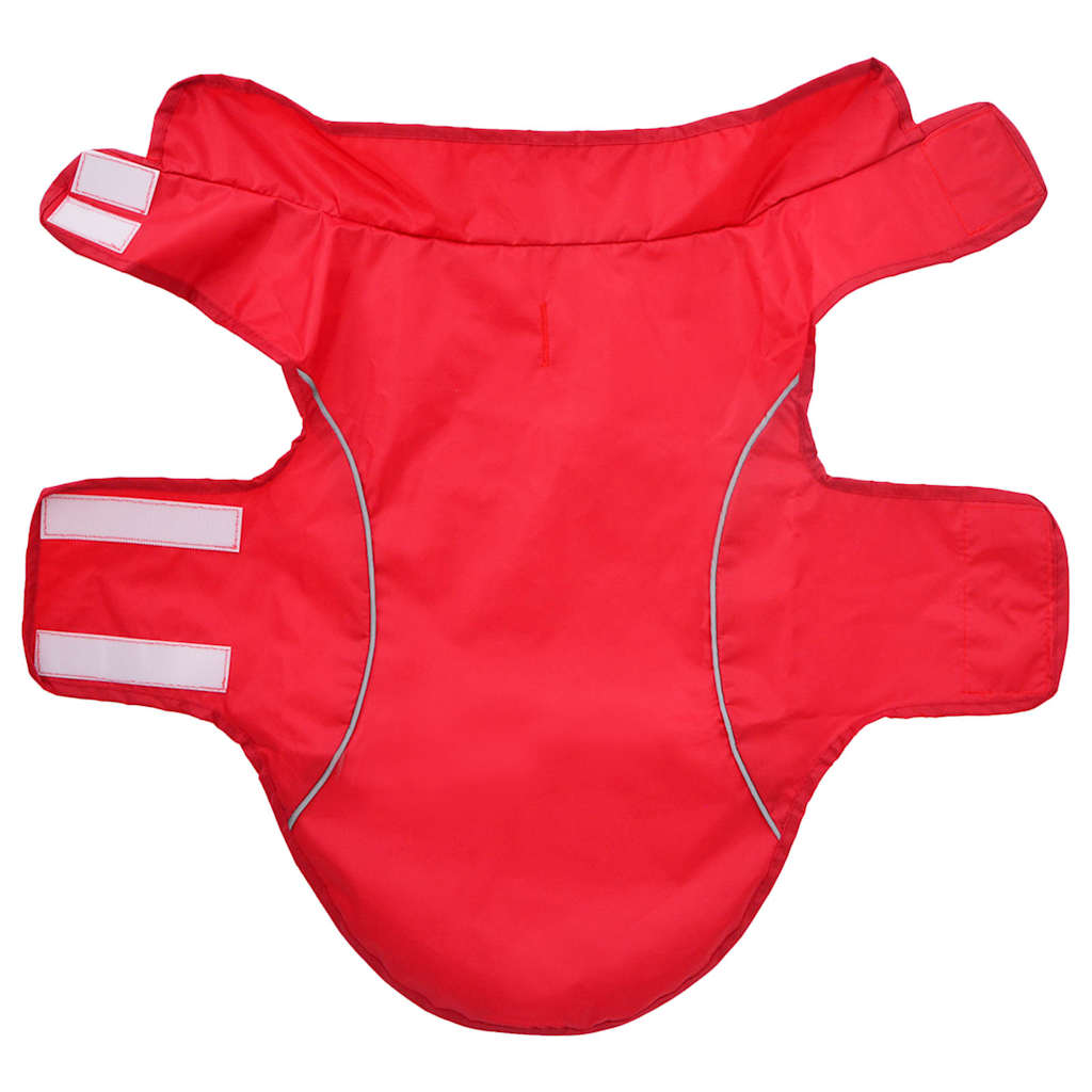 Imperméable pour chien avec bandes réfléchissantes en polyester rouge S