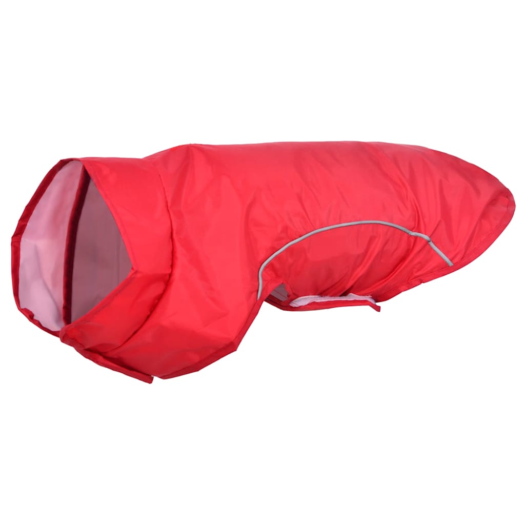 Imperméable pour chien avec bandes réfléchissantes en polyester rouge M