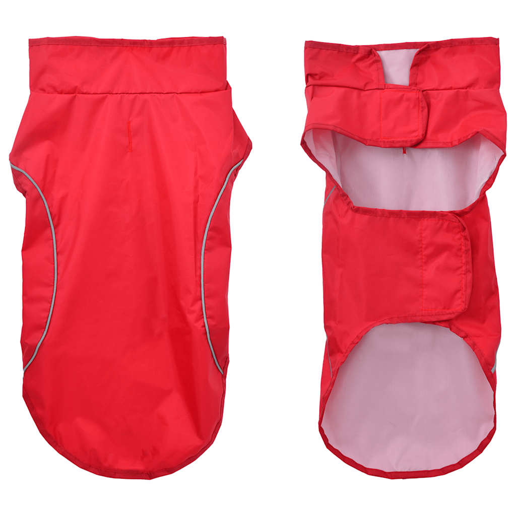 Imperméable pour chien avec bandes réfléchissantes en polyester rouge M