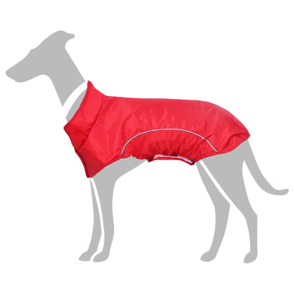 Hunde Regenmantel mit Reflexstreifen Polyester Rot M