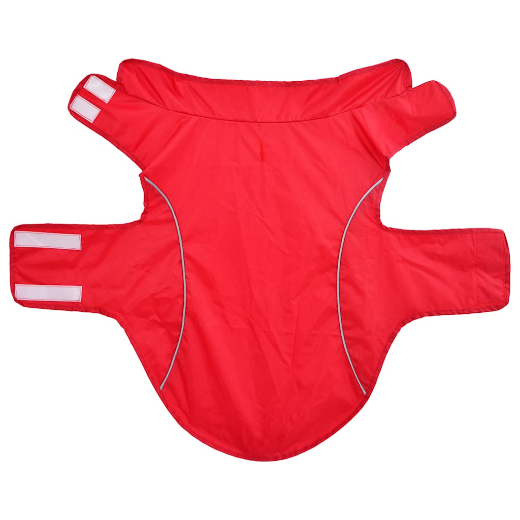 Imperméable pour chien avec bandes réfléchissantes en polyester rouge L