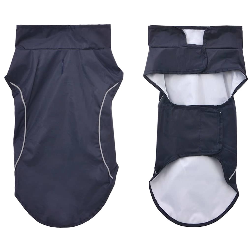 Hunde Regenmantel mit Reflexstreifen Polyester Marineblau XXS