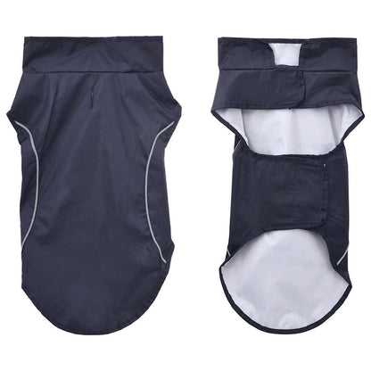 Hunde Regenmantel mit Reflexstreifen Polyester Marineblau XS