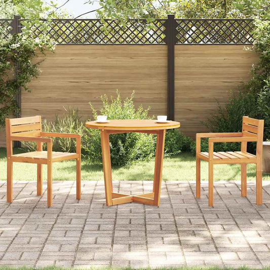 Table à manger de jardin ronde Ø90x75 cm en bois d'acacia massif