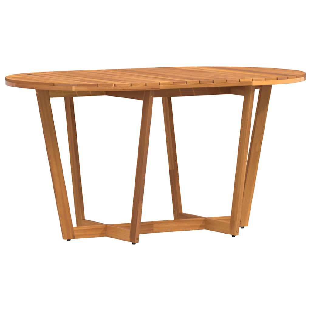 Table à manger de jardin ovale 150x90x75 cm en bois d'acacia massif