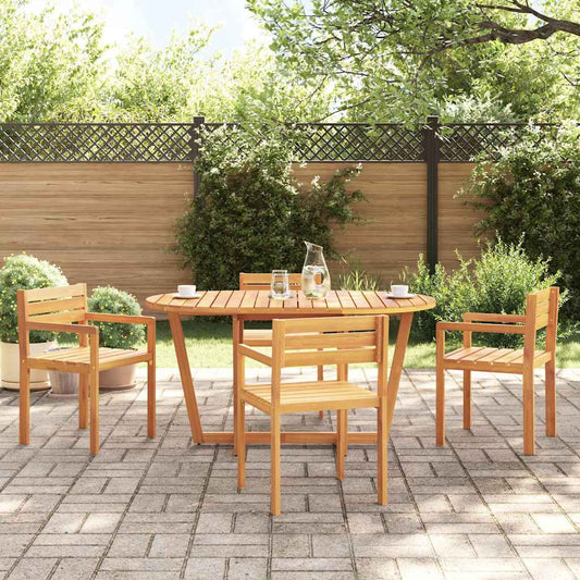Table à manger de jardin ovale 150x90x75 cm en bois d'acacia massif