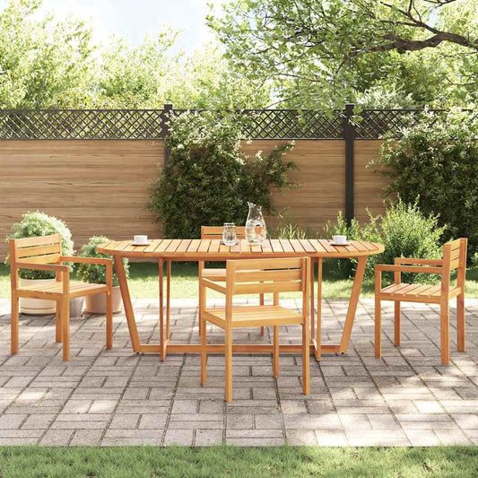 Table à manger de jardin ovale 200x90x75 cm en bois d'acacia massif