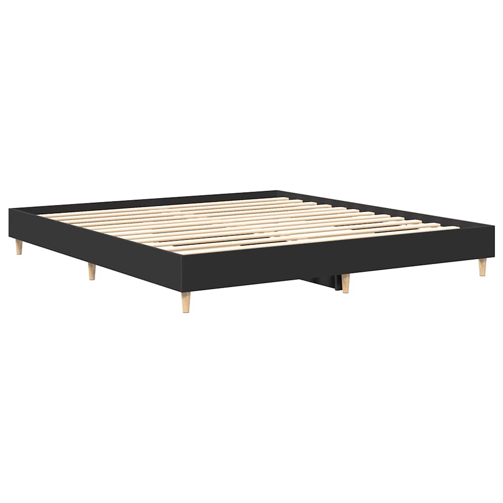 Bettgestell ohne Matratze Schwarz 200x200 cm Holzwerkstoff
