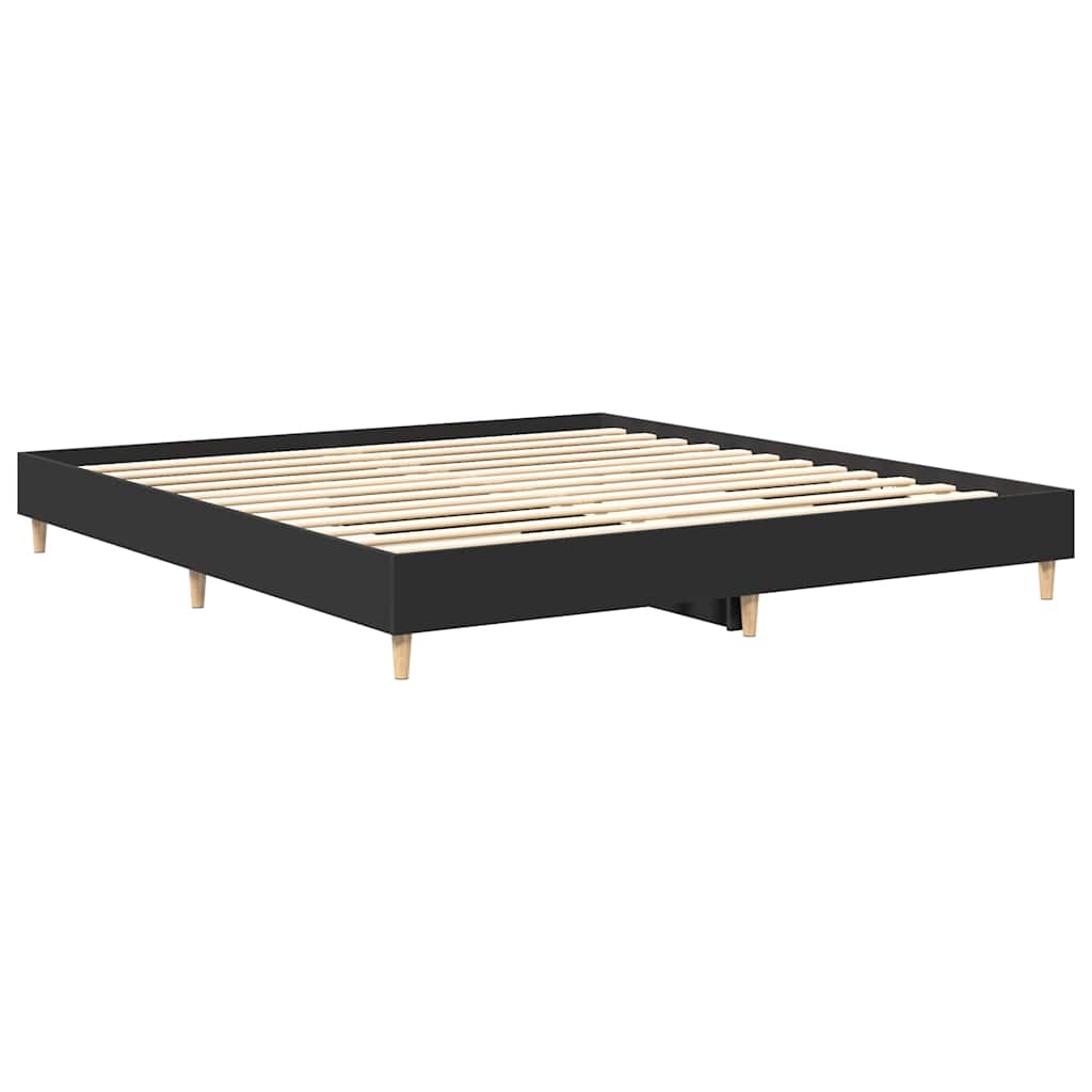 Bettgestell ohne Matratze Schwarz 200x200 cm Holzwerkstoff