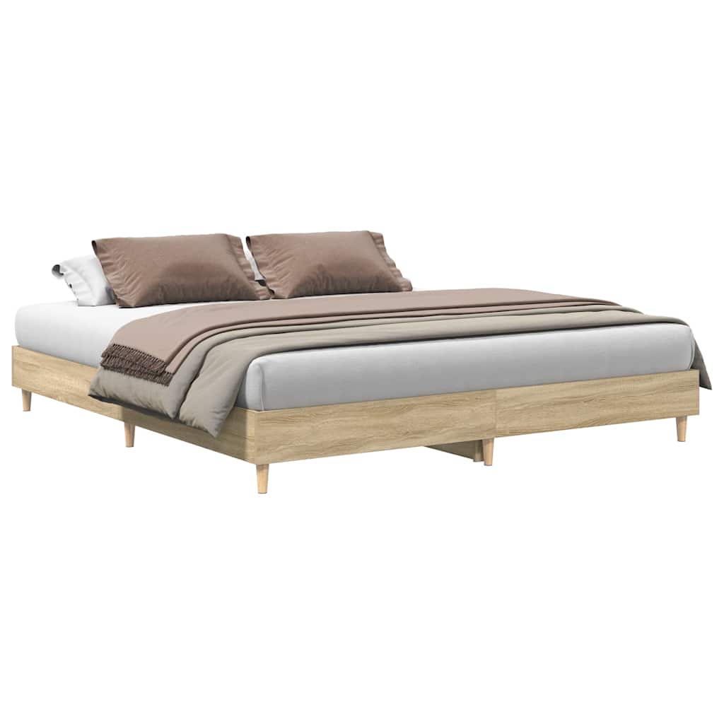 Bettgestell ohne Matratze Sonoma-Eiche 200x200 cm Holzwerkstoff