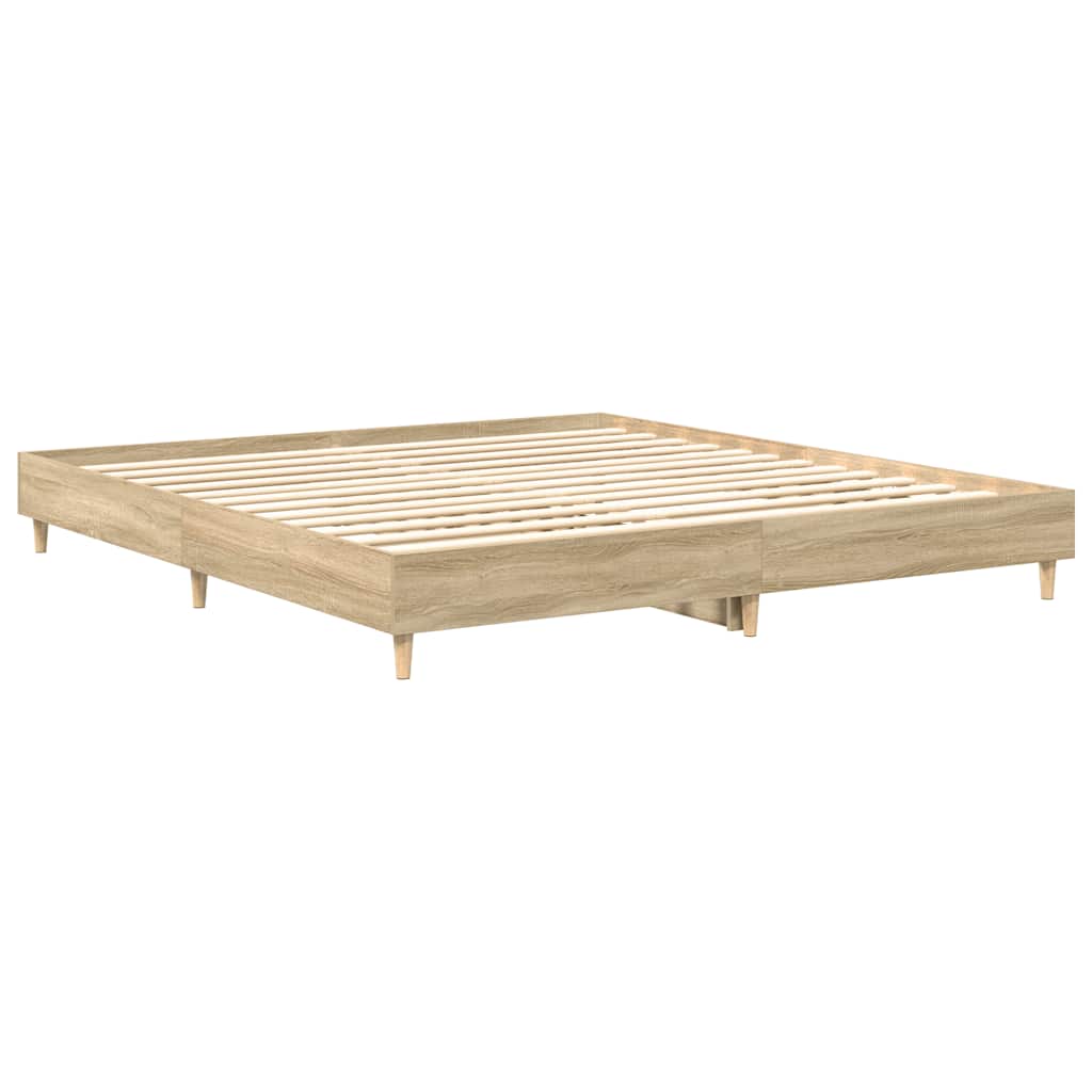 Bettgestell ohne Matratze Sonoma-Eiche 200x200 cm Holzwerkstoff