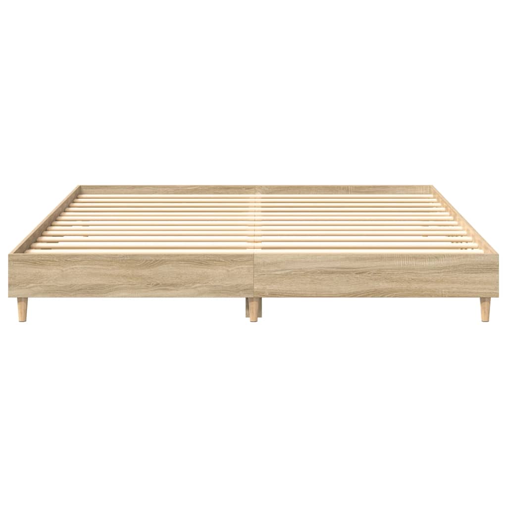 Bettgestell ohne Matratze Sonoma-Eiche 200x200 cm Holzwerkstoff
