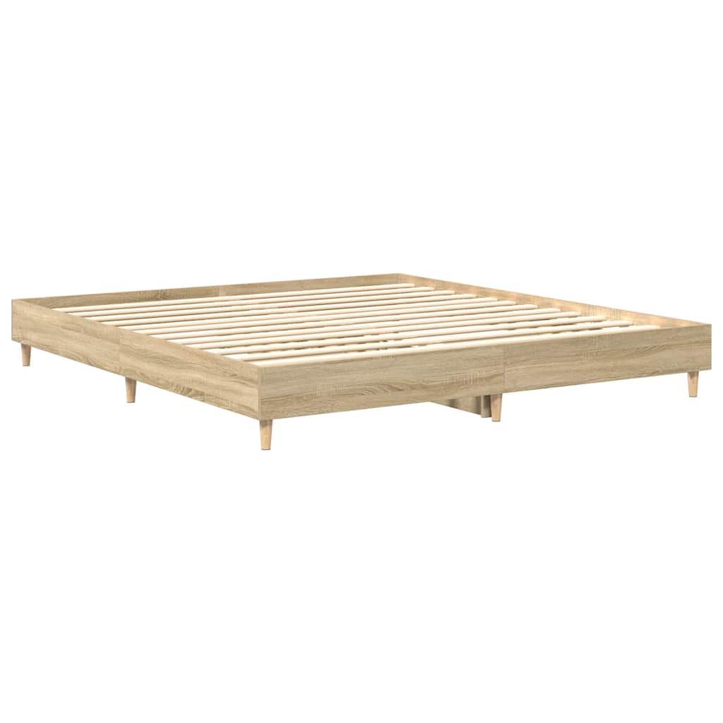 Bettgestell ohne Matratze Sonoma-Eiche 200x200 cm Holzwerkstoff