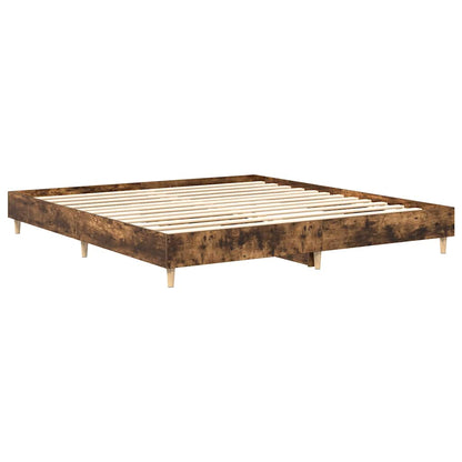 Bettgestell ohne Matratze Räuchereiche 200x200 cm Holzwerkstoff