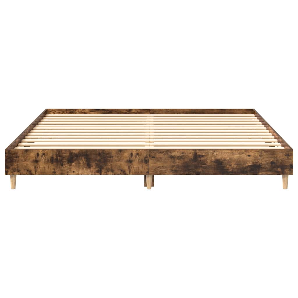 Bettgestell ohne Matratze Räuchereiche 200x200 cm Holzwerkstoff
