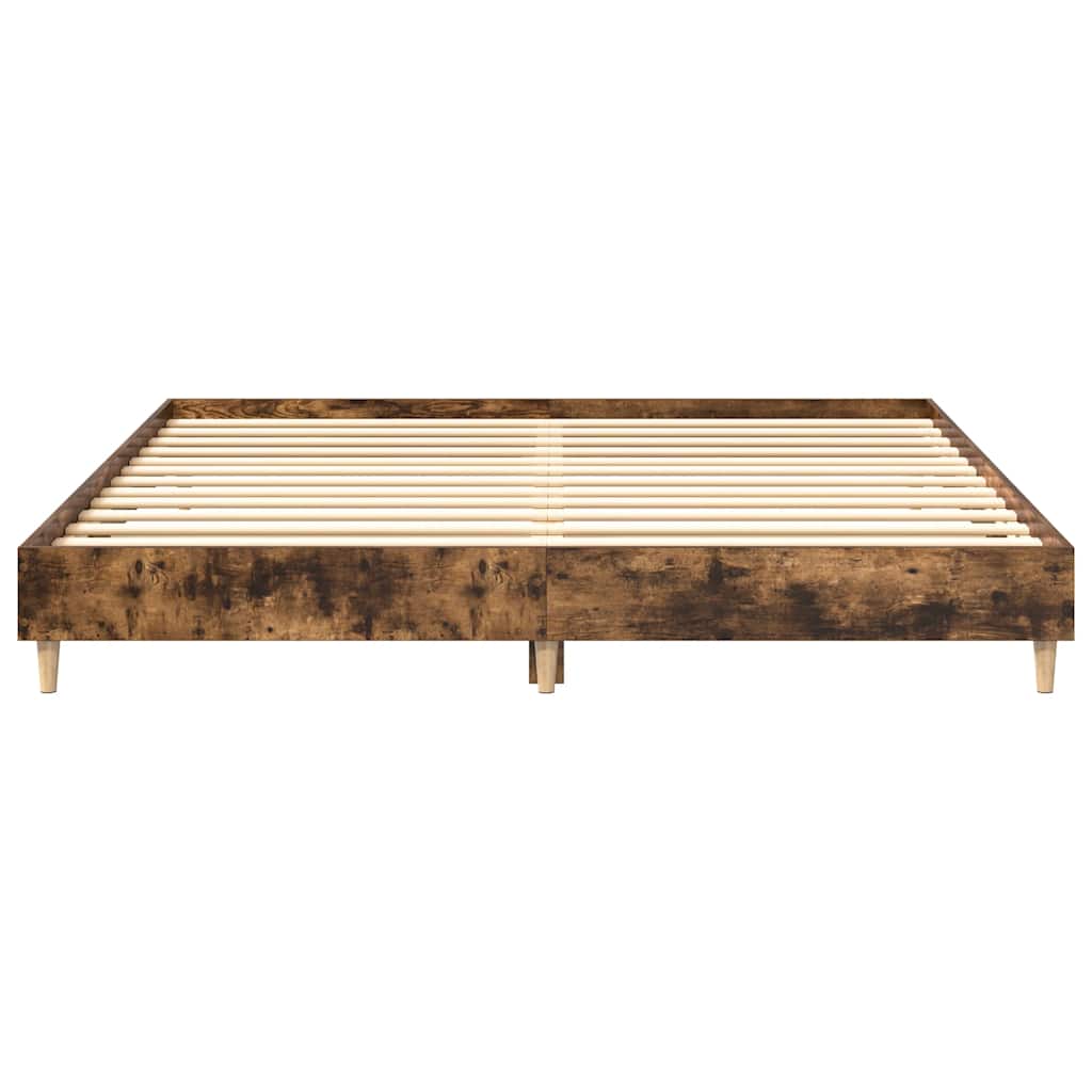 Bettgestell ohne Matratze Räuchereiche 200x200 cm Holzwerkstoff