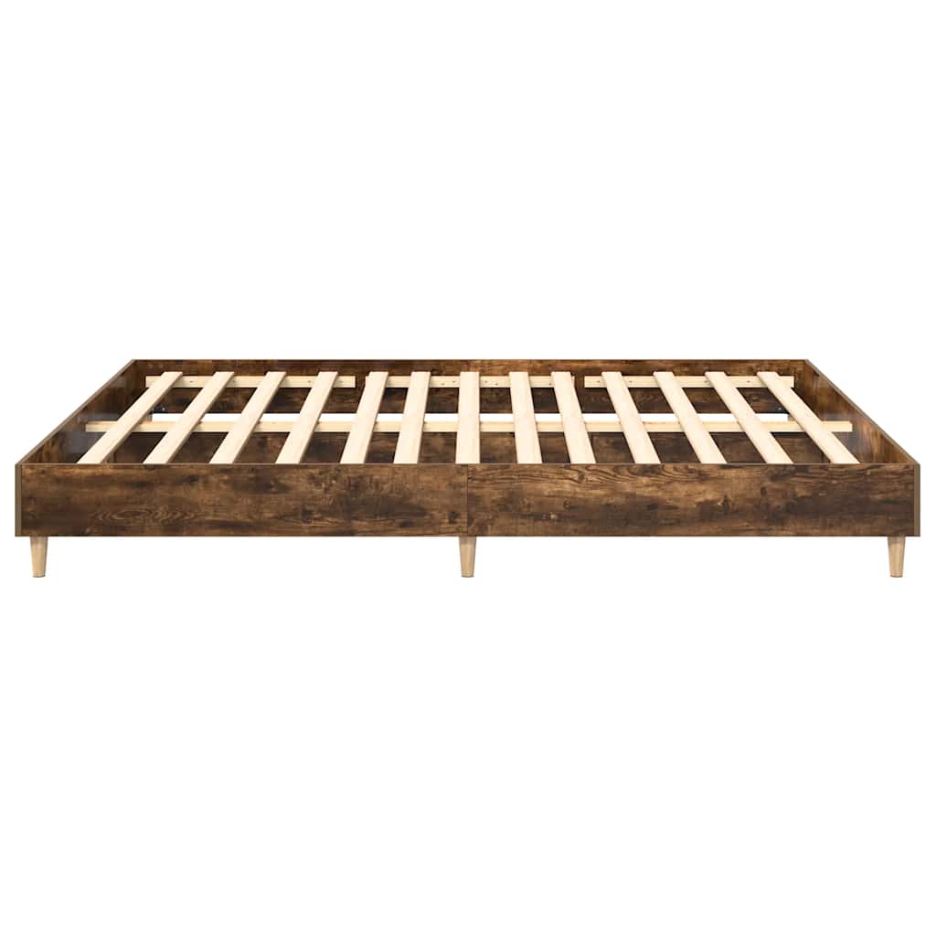 Bettgestell ohne Matratze Räuchereiche 200x200 cm Holzwerkstoff