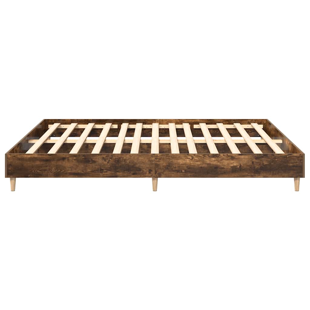 Bettgestell ohne Matratze Räuchereiche 200x200 cm Holzwerkstoff
