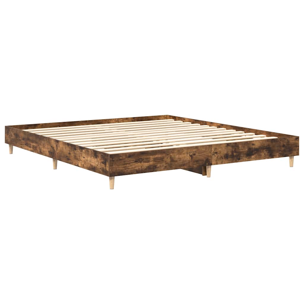 Bettgestell ohne Matratze Räuchereiche 200x200 cm Holzwerkstoff