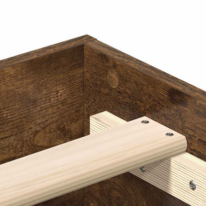 Bettgestell ohne Matratze Räuchereiche 200x200 cm Holzwerkstoff