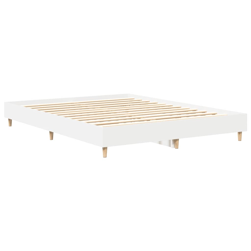 Bettgestell ohne Matratze Weiß 150x200 cm Holzwerkstoff