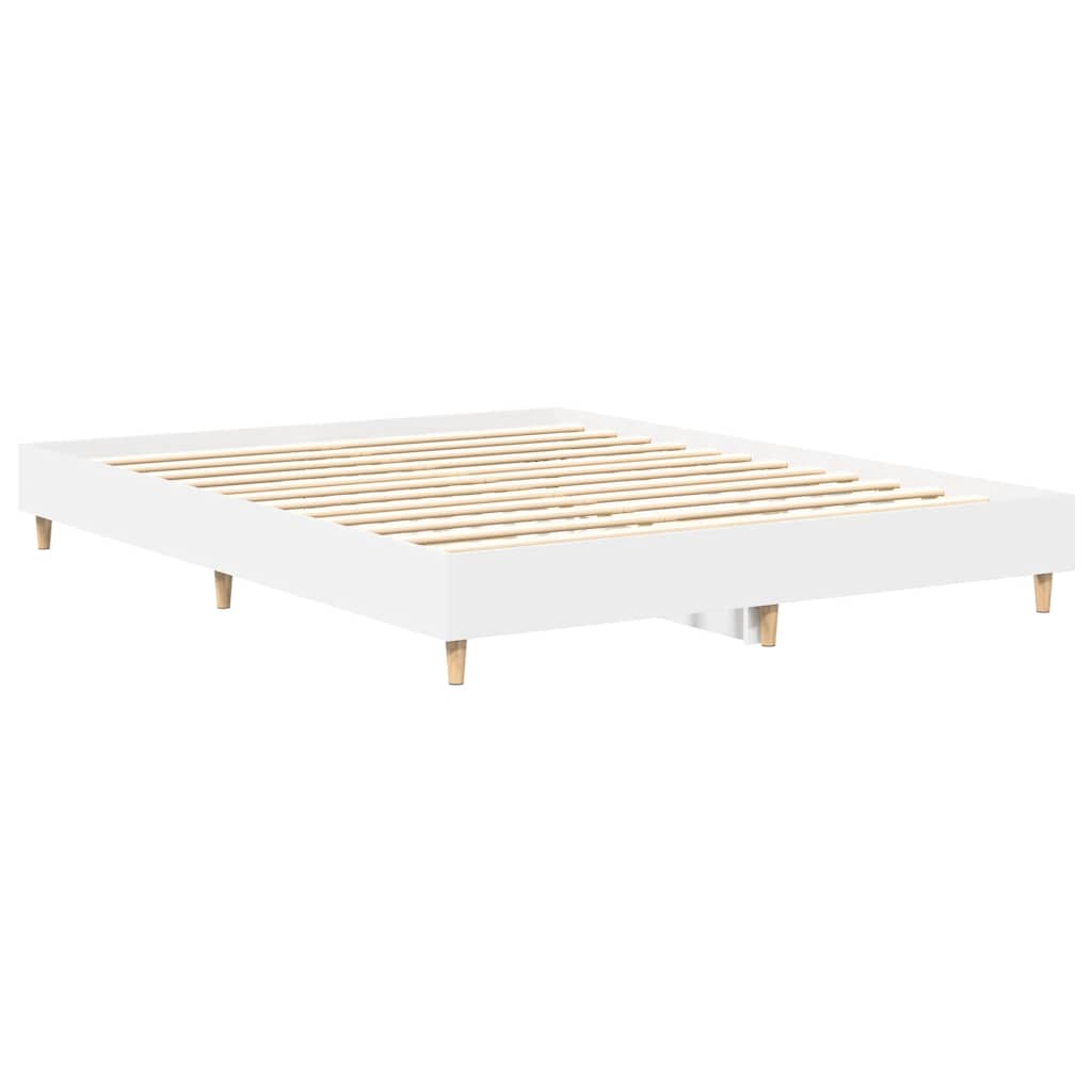 Bettgestell ohne Matratze Weiß 150x200 cm Holzwerkstoff