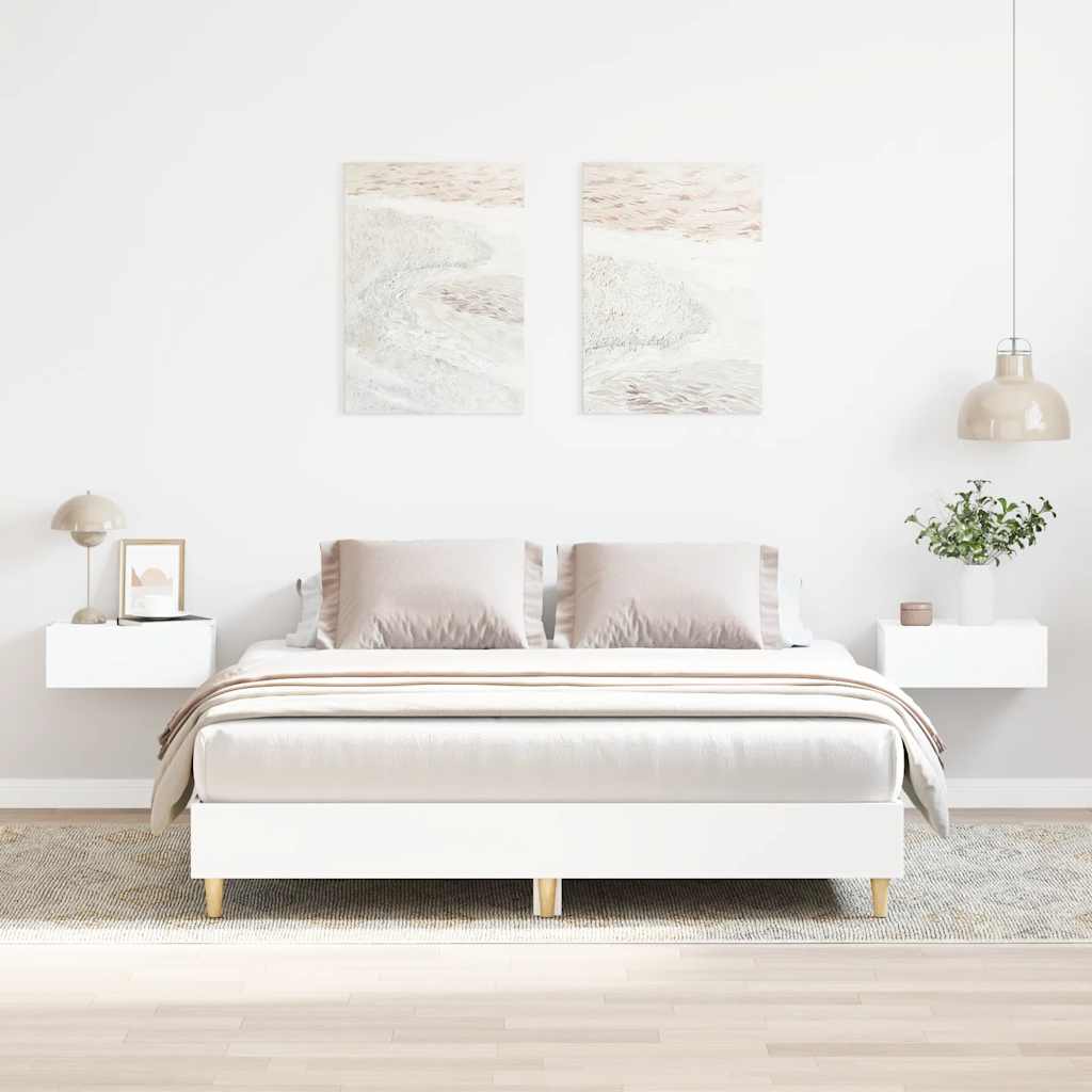 Bettgestell ohne Matratze Weiß 150x200 cm Holzwerkstoff