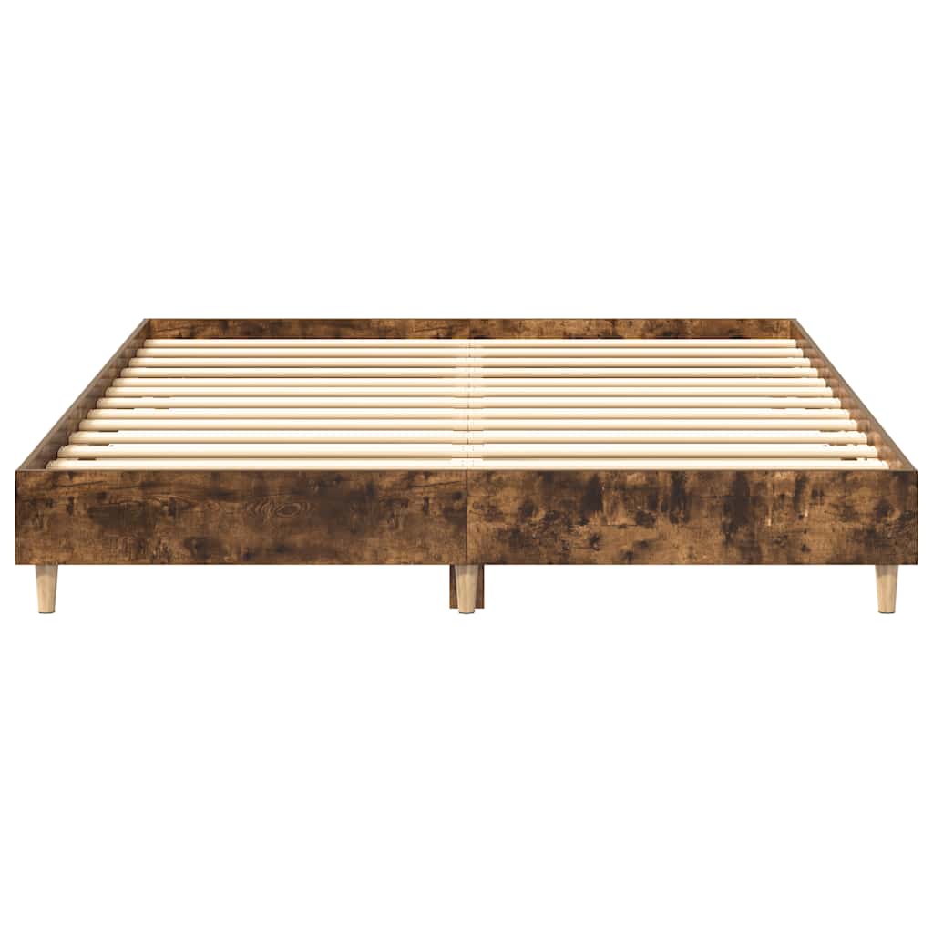 Bettgestell ohne Matratze Räuchereiche 150x200 cm Holzwerkstoff