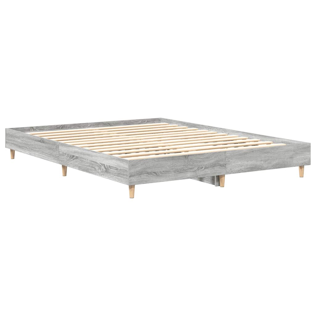 Bettgestell ohne Matratze Grau Sonoma 150x200 cm Holzwerkstoff