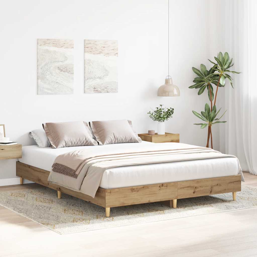 Bettgestell ohne Matratze Artisan-Eiche 150x200cm Holzwerkstoff