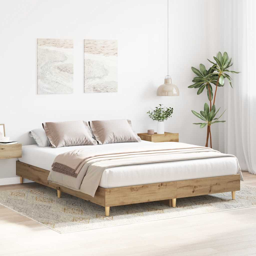Bettgestell ohne Matratze Artisan-Eiche 150x200cm Holzwerkstoff
