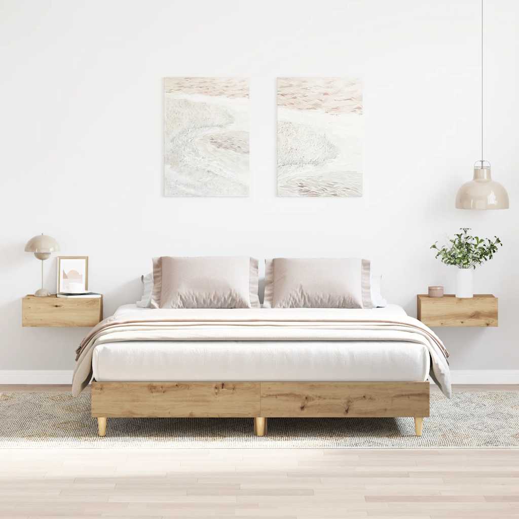 Bettgestell ohne Matratze Artisan-Eiche 150x200cm Holzwerkstoff