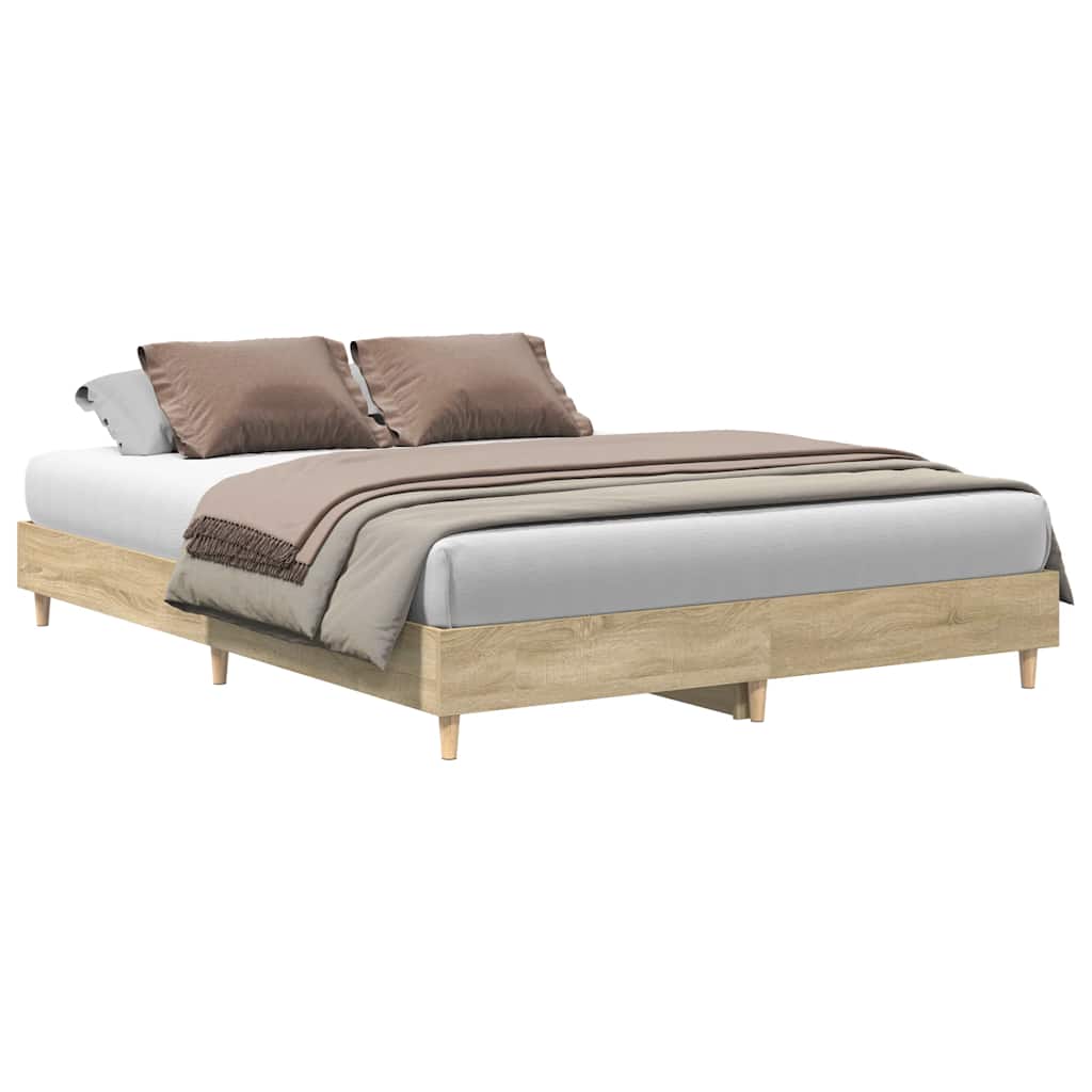Bettgestell ohne Matratze Sonoma-Eiche 140x200 cm Holzwerkstoff