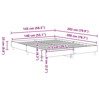Bettgestell ohne Matratze Sonoma-Eiche 140x200 cm Holzwerkstoff