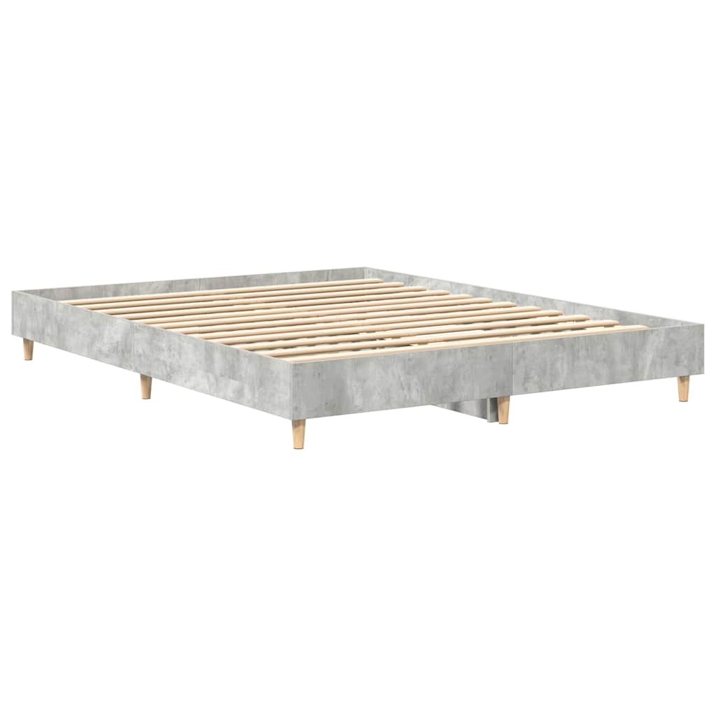 Bettgestell ohne Matratze Betongrau 140x200 cm Holzwerkstoff