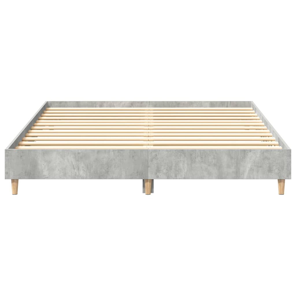 Bettgestell ohne Matratze Betongrau 140x200 cm Holzwerkstoff