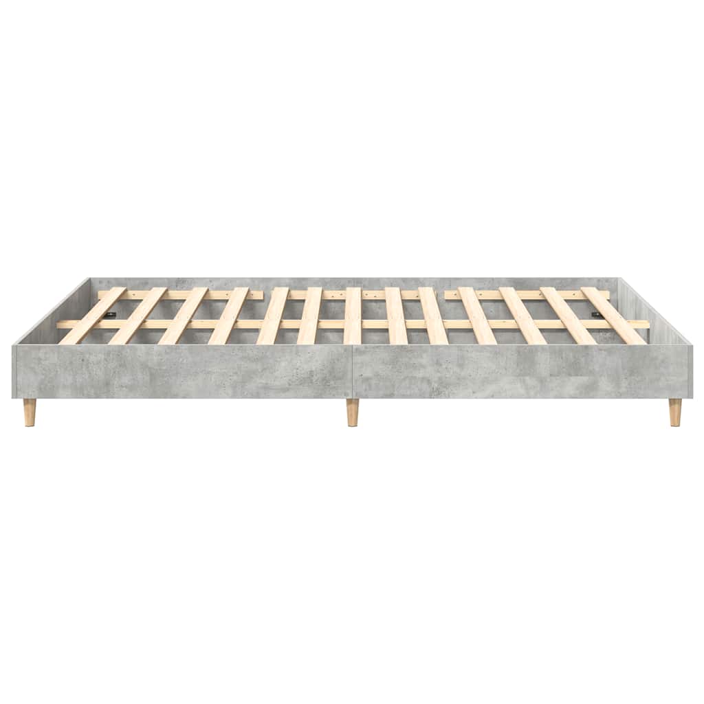Bettgestell ohne Matratze Betongrau 140x200 cm Holzwerkstoff