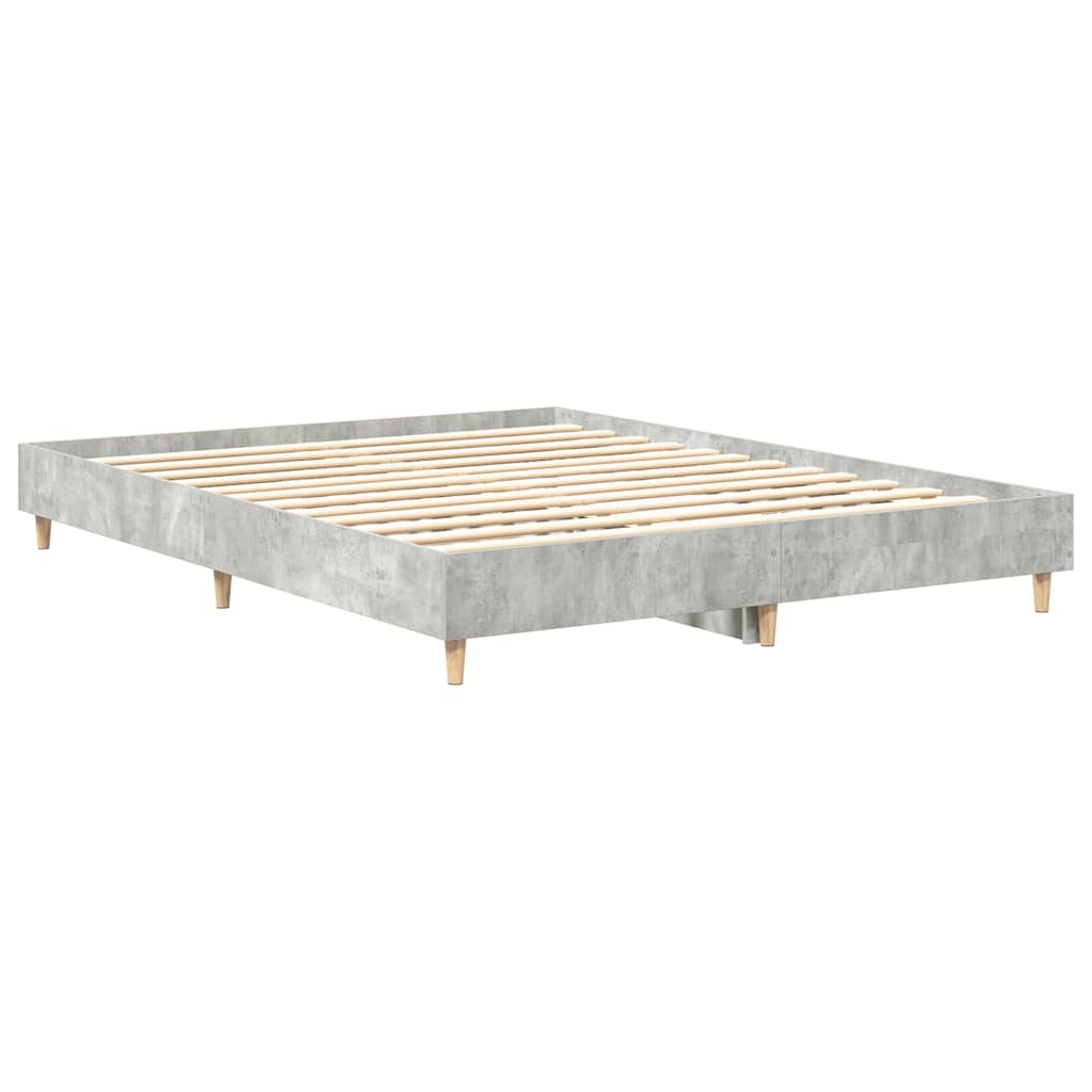Bettgestell ohne Matratze Betongrau 140x200 cm Holzwerkstoff