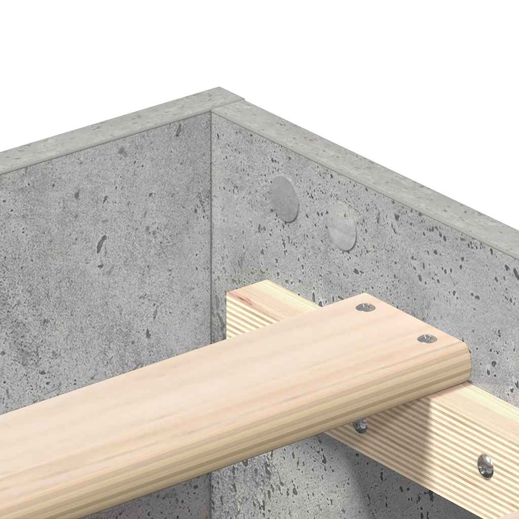 Bettgestell ohne Matratze Betongrau 140x200 cm Holzwerkstoff